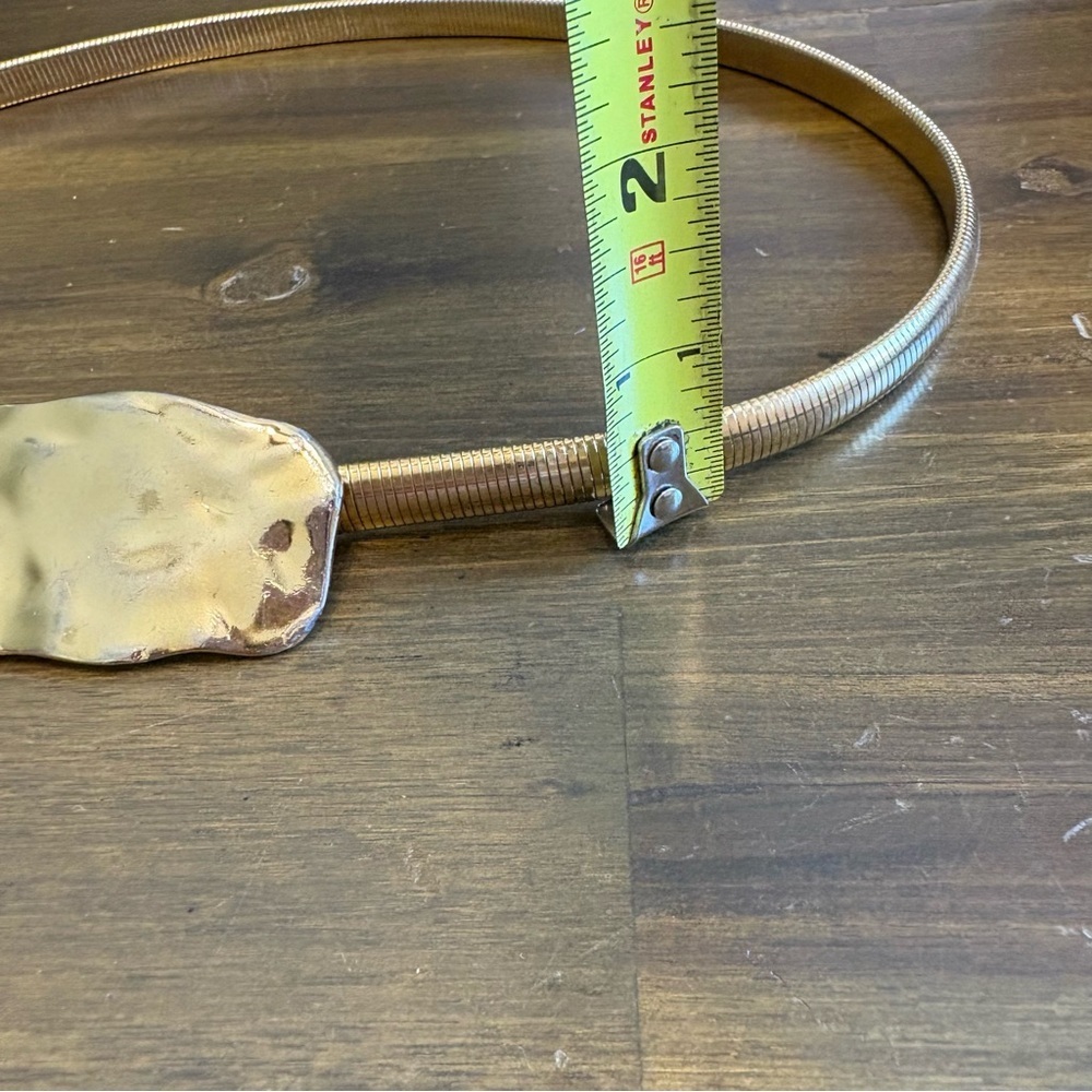 Accessocraft NYC Stretch Hammered Nugget Goldtone Stretch Vintage Minimalist - Picture 3 of 6